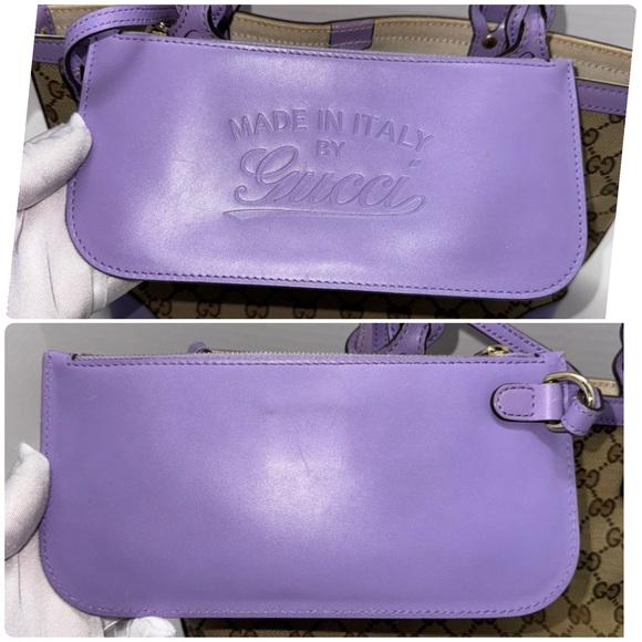 100% Authentic Gucci Monogram Small Craft Tote Lilac with pouch - Picture 13 of 13